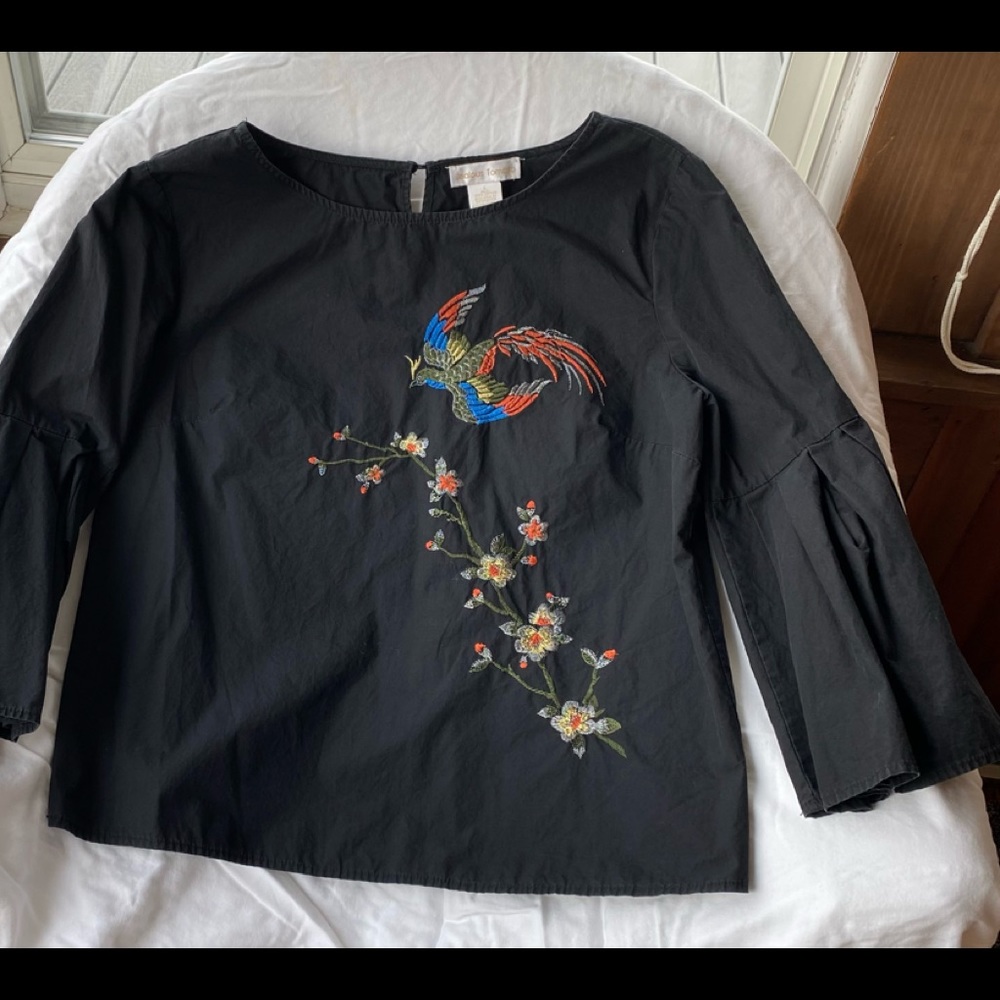 Jealous tomato embroidered cotton shirt
